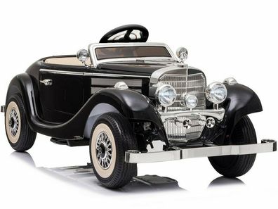 Mercedes Benz Oldtimer 540K Kinderfahrzeug 12V/10Ah Ledersitz EVA Soft Reifen Schwarz