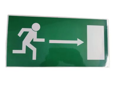 Rettungswegschild E01R - Pfeil rechts, 300 × 150 mm