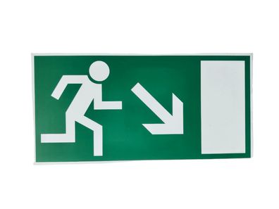 Rettungswegschild - Unten rechts, 297 × 148 mm