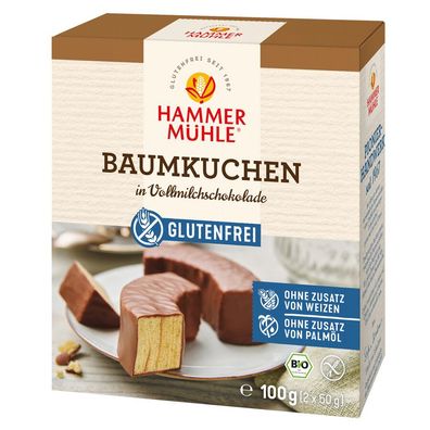 3x Hammermühle Bio Baumkuchen in Vollmilchschokolade gf 100g
