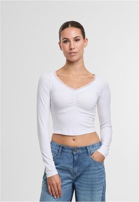 Urban Classics Damen Ladies Short Lognsleeve Lace Shirt TB7729