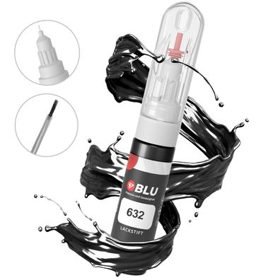 BLU Lackstift 632 Schwarz Tenoreschwarz FIAT Autolack 2in1 Reparatur