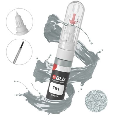 BLU Lackstift 761 SILBER Iridiumsilber Mercedes Autolack 2in1 Reparatur
