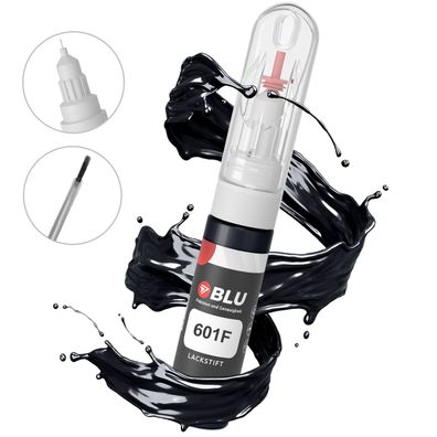 BLU Lackstift 601F Schwarz Schwarz PURO 2C FIAT Autolack 2in1 Reparatur