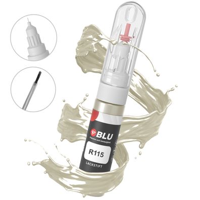 BLU Lackstift R115 WEISS Hellelfenbein TAXI VW Autolack 2in1 Reperatur