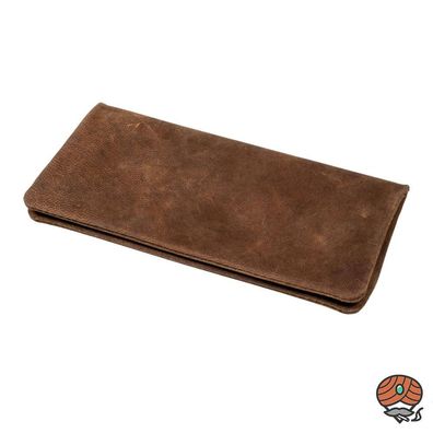 Hauser Ziegenleder Tabakbeutel / Drehtasche für Tabak + Zubehör in braun