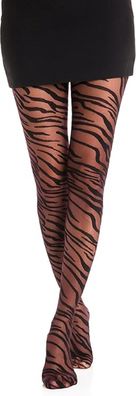 Strumpfhosen Damen Muster Transparente Strumpfhose 40 Denier mit Animal-Muster