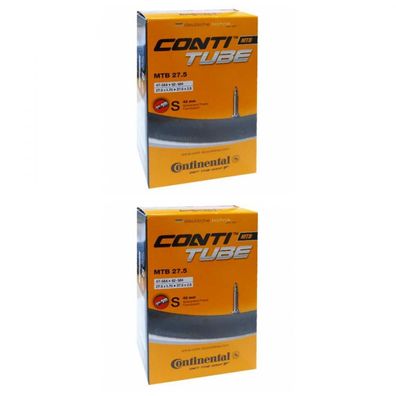 Continental 2er-Set Fahrradschlauch MTB 27,5 Zoll 1,75-2,40 SV 42 mm Ventil hochwerti