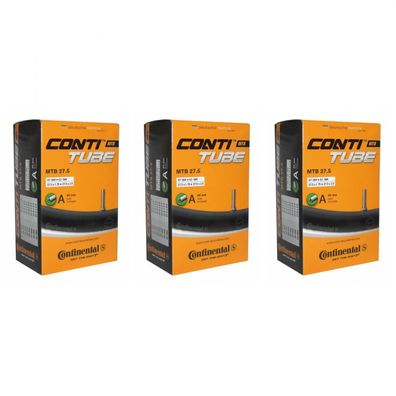 Continental 3er Set MTB Schlauch, 27.5x1.75-2.40 Zoll, AV 40mm, fér 47-62mm Reifen, r