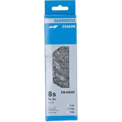 Shimano Kette CN-HG40 Fahrradkette 6-/7-/8-fach 116 Glieder fér Schaltsysteme