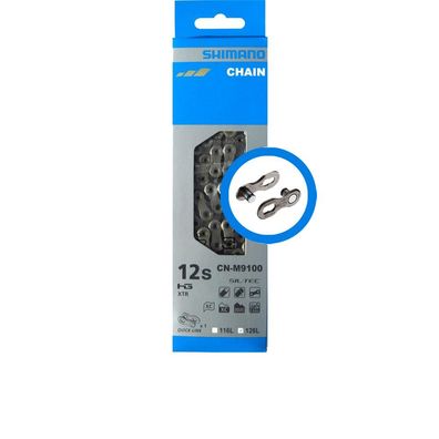 Shimano Kette XTR CN-M9100 12-fach 126 Glieder Kette - fér 12-fach MTB Antriebe