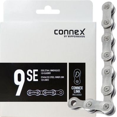 Connex Wippermann Kette 9SE 1/2\"x11/128\" 124 Gl. 9-fach mit Connex-Link fér E-Bike