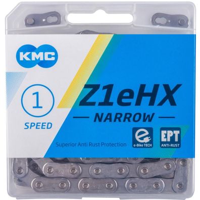 KMC Fahrradkette Z1e HX EPT Kette silber fér E-Bike - 128 Glieder speziell fér Nabens