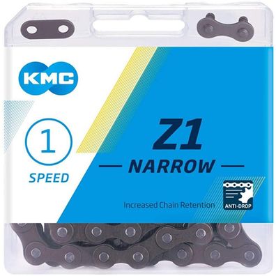 KMC Z1 Narrow 1s Kette 112 Glieder braun - robuste Single-Speed-Kette in moderner Aus