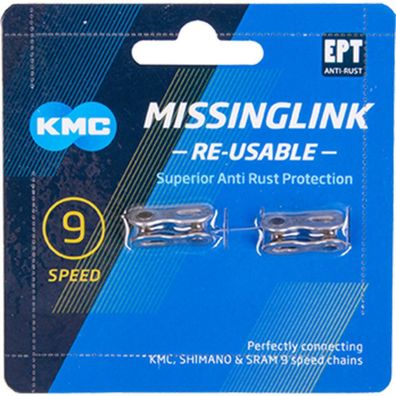 KMC Kettenschloss MissingLink 9-fach 1/2 x 11/128 silber 6 - 6mm fér 9s Ketten 2 Stéc