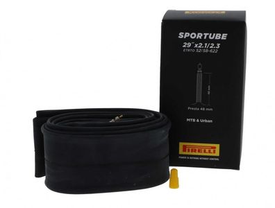 Pirelli Schlauch Sportube 29 29 schwarz - robuster Fahrradschlauch mit 48 mm SV Venti