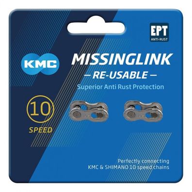 KMC CL-559RS EPT MissingLink 10-fach Kettenverschluss, silber, wiederverwendbar, komp