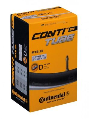 Continental Fahrradschlauch MTB 26 DV 40mm - 26x1.75-2.50 Zoll - fér MTB 47/62-559 -