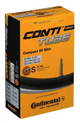 Continental Schlauch 20" MTB Compact Slim 20 - zuverlässiger Fahrradschlauch mit SV-V