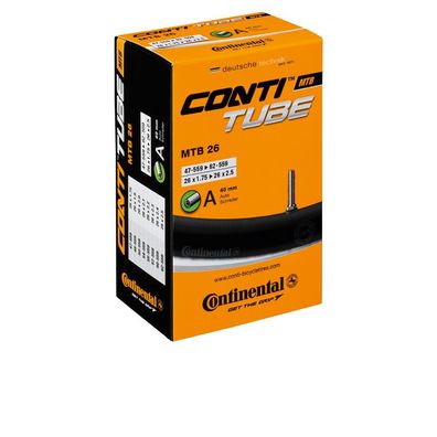 Continental MTB Fahrradschlauch 26 Zoll Â? AV 40 mm, fér Reifenbreite 47-62 mm, robus