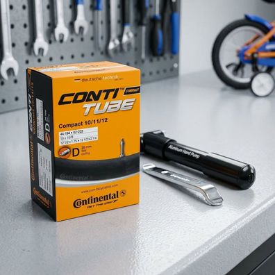Continental Schlauch Compact 10/11/12 Zoll DV 26mm - Fér Kinderfahrräder und Laufräde