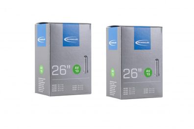 Schwalbe 2x Fahrradschlauch AV13, 26x1.50-2.40 Zoll (40/62-559), Autoventil 40mm, ide
