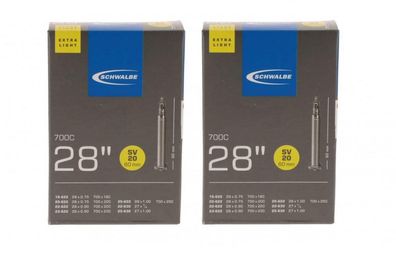 Schwalbe 2x Schlauch SV20 extra lang (18/25-622/630) - 28 Zoll