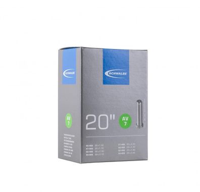Schwalbe Fahrradschlauch AV7 20 Zoll fér Reifen 40/62-406 mit Autoventil 40 mm, hohe