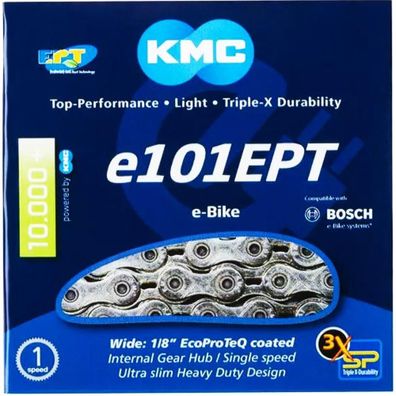 KMC Kette e101 EPT Nabenschaltung 1/2 x 1/8\", breit, 112 Glieder