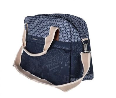 Basil Boheme Fahrrad Schultertasche, 18L, blau, wasserabweisend, böhmischer Print, Ho