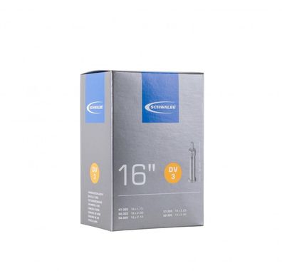 Schwalbe Schlauch DV3 16x1.75-2.50\" (47/62-305) Â? 16 Zoll Fahrradschlauch mit Dunlo