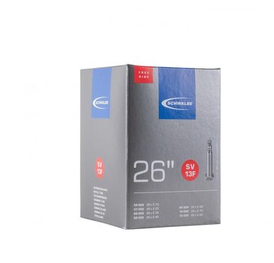 Schwalbe SV13F Freeride Fahrradschlauch 26\", ETRTO 54/75-559, SV 40mm, Butyl, fér MT