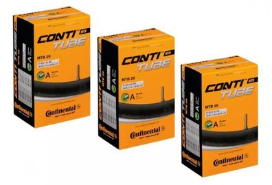 Continental Fahrradschlauch Set 3x MTB 28/29 Zoll, passend fér 28/29x1.75-2.50, mit A