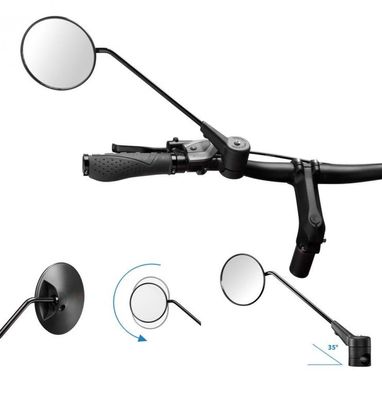 Krampe Fahrradspiegel KF1 35Â° große Außenklemmung schwarz