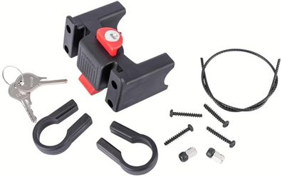 KLICKfix Lenkeradapter mit Schloss 22-26 mm - abschließbare Halterung fér Fahrradkörb