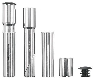 Ergotec Vorbauerhöhung Gewinde / Ahead 1" + 1 1/8" Alu silber - Lenkererhöhung fér Fa
