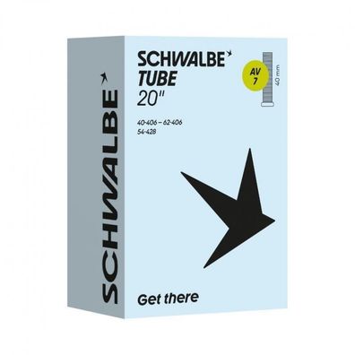 Schwalbe Fahrradschlauch AV7 20 Zoll 40/62-406 Autoventil 40mm - fér 20" Reifen