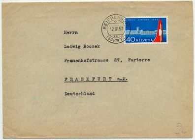 Schweiz Flugmarken Nr 585 BRIEF EF X505B16