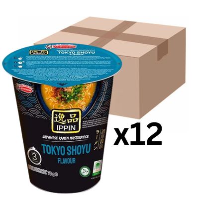 12er-Pack Acecook Ippin Instantnudeln Ramen Tokyo Shoyu Cup 73g