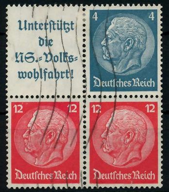 D-REICH Zusammendruck Nr S155 W68 gestempelt Viererblo X7A62F2
