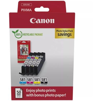 Canon CLI-581 BK/C/M/Y Photo Value Pack