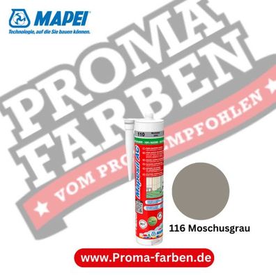 Mapei Mapesil AC 310ml Silikon-Dichtstoff 116 Moschusgrau