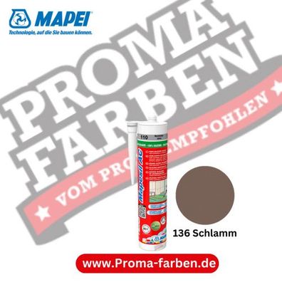 Mapei Mapesil AC 310ml Silikon-Dichtstoff 136 Schlamm