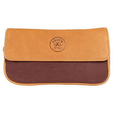 VAUEN Pfeifentasche Easy One (644), Brown (Leder mit braunem Canvas), Magnet