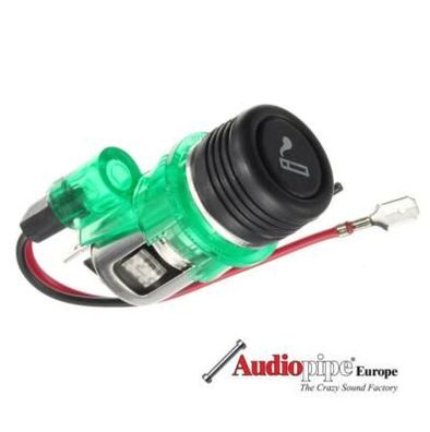 12 / 24V Zigarettenanzünder Einbau Steckdose grün beleuchtet KFZ Stecker TOP