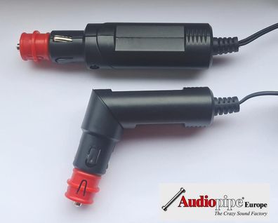 12/24V Zigarettenanzünder DIN Winkelstecker 2m Kabel + 10A