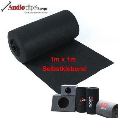 Bezugsstoff * selbstklebend* FILZ Schwarz BOXEN Basskiste usw. 100cm x 100cm TOP