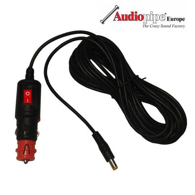 12V Zigarettenanzünder 5.5mm Hohlstecker LED + Schalter 1m+10A Sicherung Nr.14