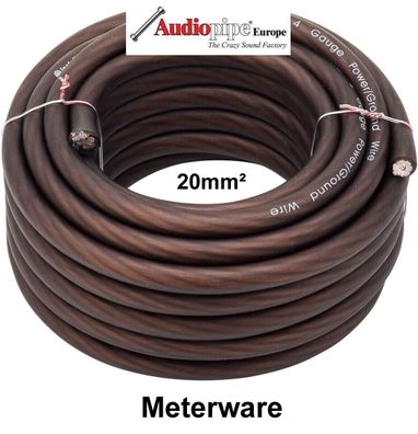 Stromkabel 20mm² Verstärker Endstufen Powerkabel schwarz Masse Meterware TOP