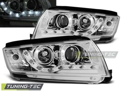 LED Tagfahrlicht Upgrade Design Scheinwerfer Set passend für Skoda Fabia 1 99-08 chr